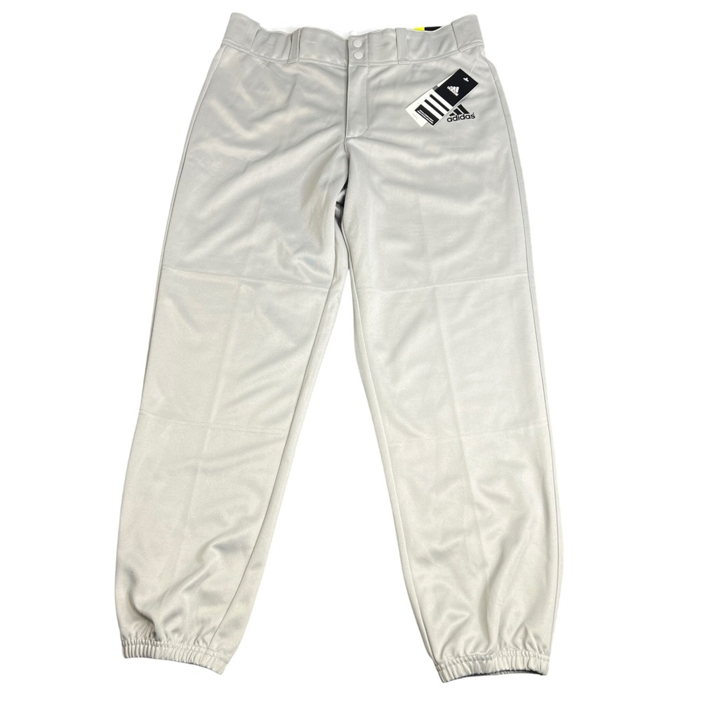 Adidas Mens M Triple Stripe Traditional Baseball Pants Grey Climalite NWT